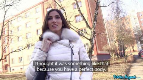 Fakehub - Publicagent - French Lingerie Model Fucks for Cash