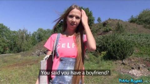 Fakehub - Publicagent - Long Haired Babe Fucked Outside